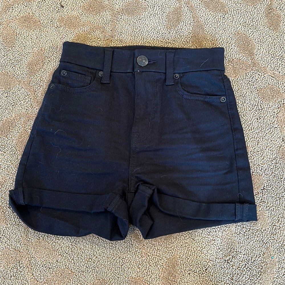 American eagle 000 EUC short black denim shorts high rise very stretchy